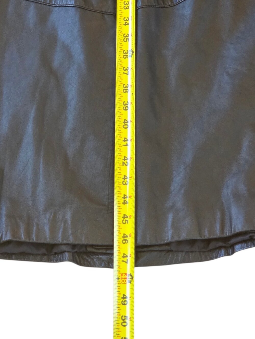 Vintage Long Leather Black Trench Coat Duster Pelle New York-Milano L STUNNING - Picture 14 of 16